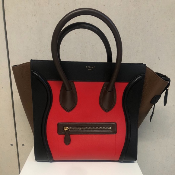 Celine Tricolor | Multicolor Luggage Bag Leather Micro. - Picture 1 of 11